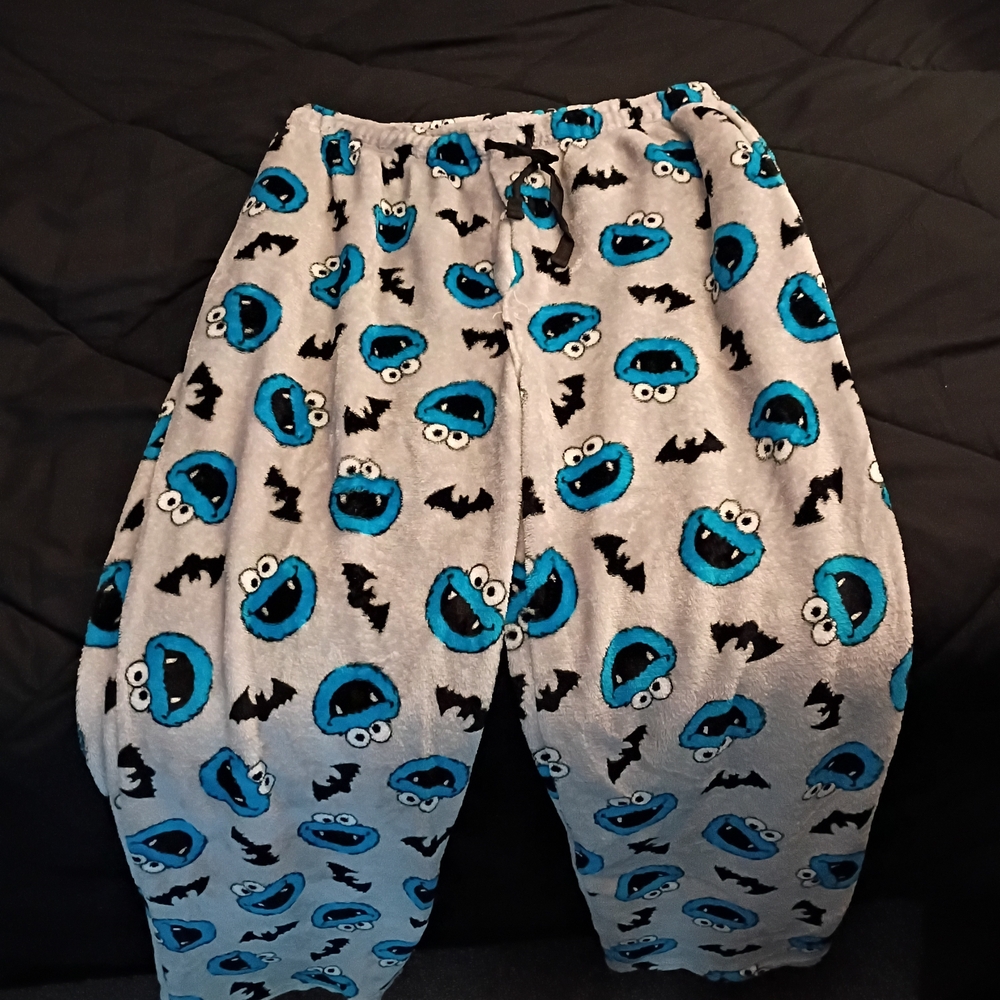 Mens Pajamas with Blue and Black Cartoon Print